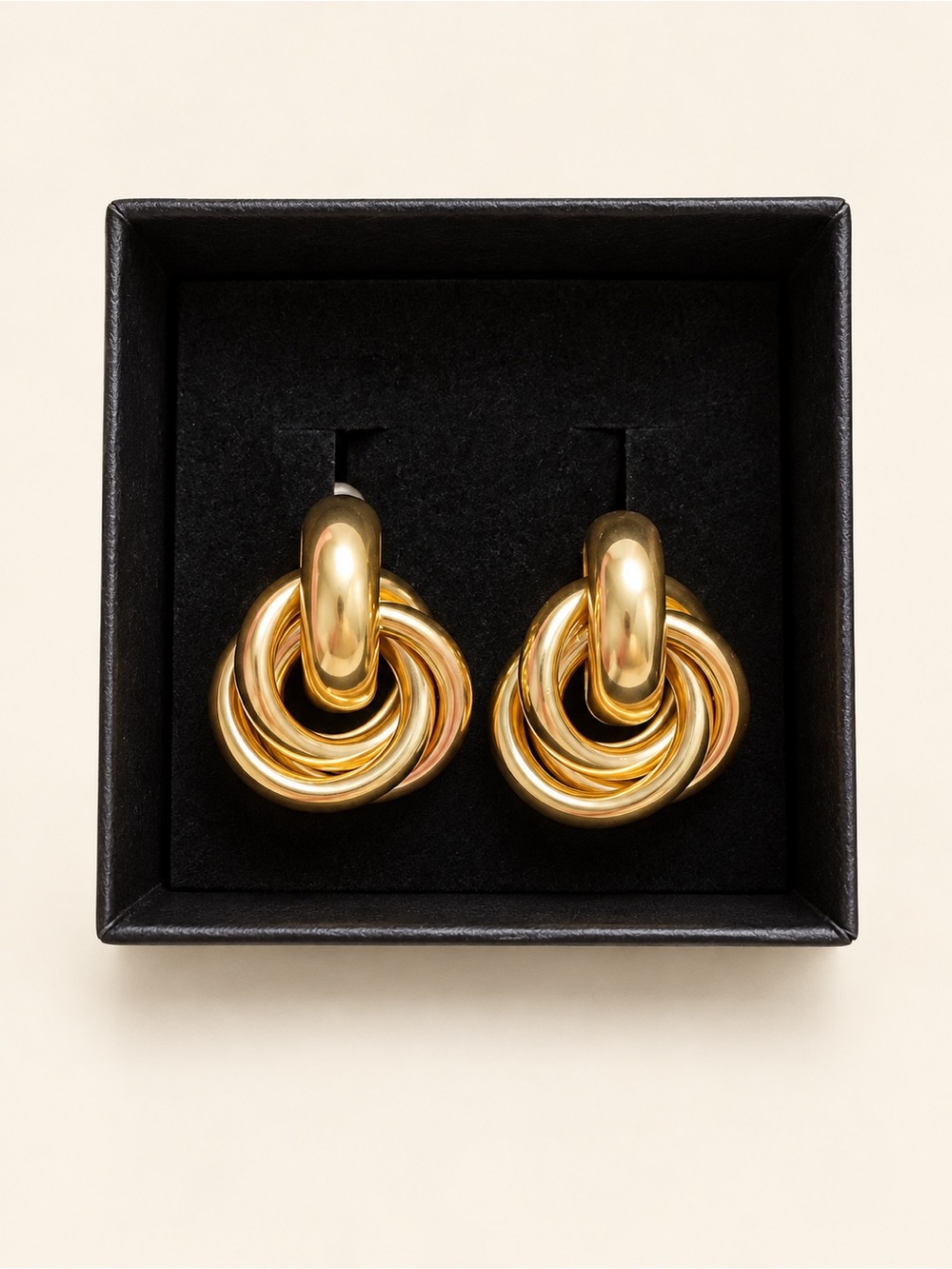 Gold tone Interlocking Earrings